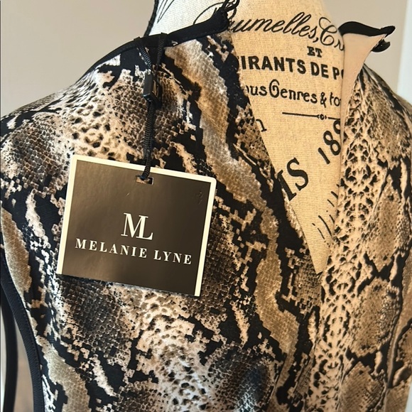 Sandra Darren Black and Gray Jumpsuit with Animal Print - Picture 3 of 9